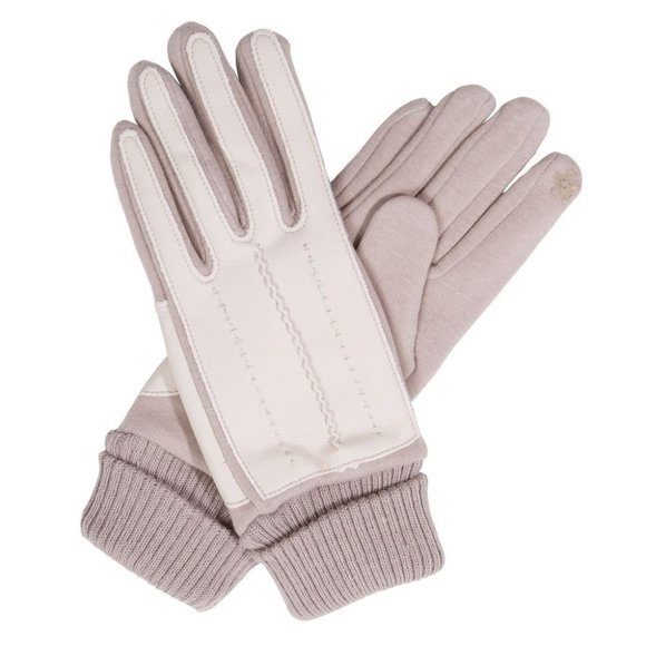 COPY - WOMENS WHITE FAUX LEATHER SCREEN-TOUCH GLOVES - NWT - OS - Picture 1 of 5